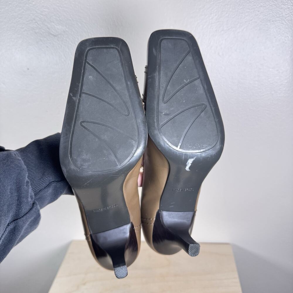 VTG Apt. 9 Kitten Heels Square Toe Tan Office Business Y2K 90s 7M Brazil Leather - Picture 7 of 9